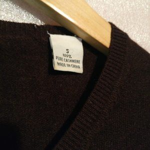 Chocolate brown cashmere sweater 100% cashmere size small